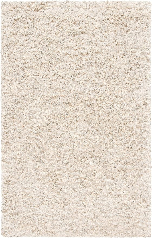 SAFAVIEH Faux Sheep Skin Collection 6' x 9' Beige FSS235K Silken Glam 2.35-inch Thick Area Rug