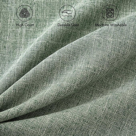 MIULEE Pack of 2 Decorative Linen Burlap Textured Pillow Covers Farmhouse Boho Accent Pillowcases Spring Home Decor for Couch Sofa Bedroom Living Room 16x16 Inch Sage Green