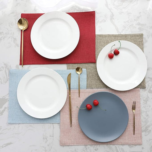 Home Brilliant Placemats Set of 4 Heat Resistant Dining Table Place Mats for Kitchen Table Party Dinner Decorations, 13 x 19 inches, Apricot Pink