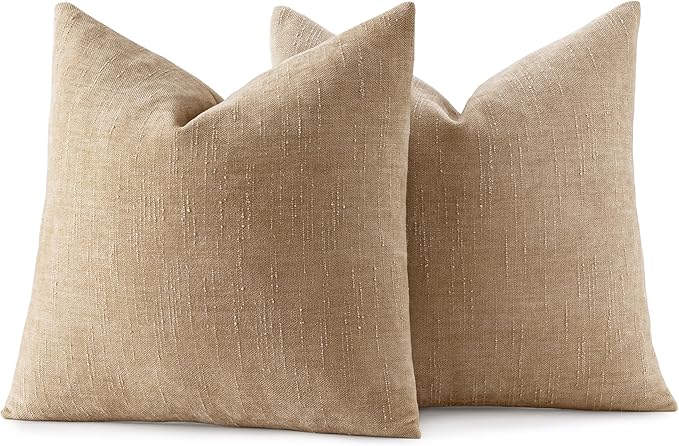 MIULEE Pack of 2 Decorative Throw Pillow Covers Soft Chenille Throw Pillows Solid Textured Cushion Covers for Couch Sofa Bedroom Living Room 18x18 Inch,Starfish