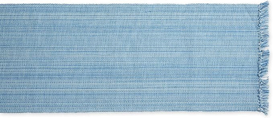 DII Variegated Tabletop Collection, Table Runner, 13x72, Light Blue
