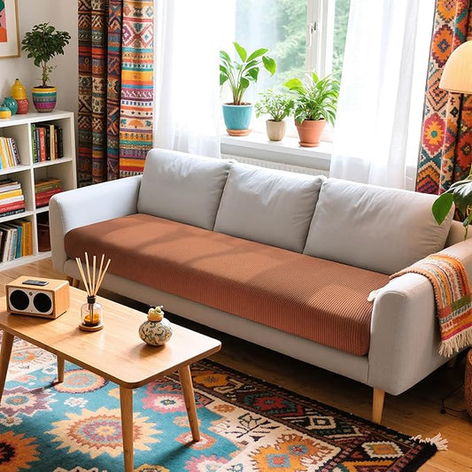 Hokway Couch Cushion Covers Stretch Cushion Covers Sofa Seat Cushion Slipcover Cushion Protector(Brick, Large)