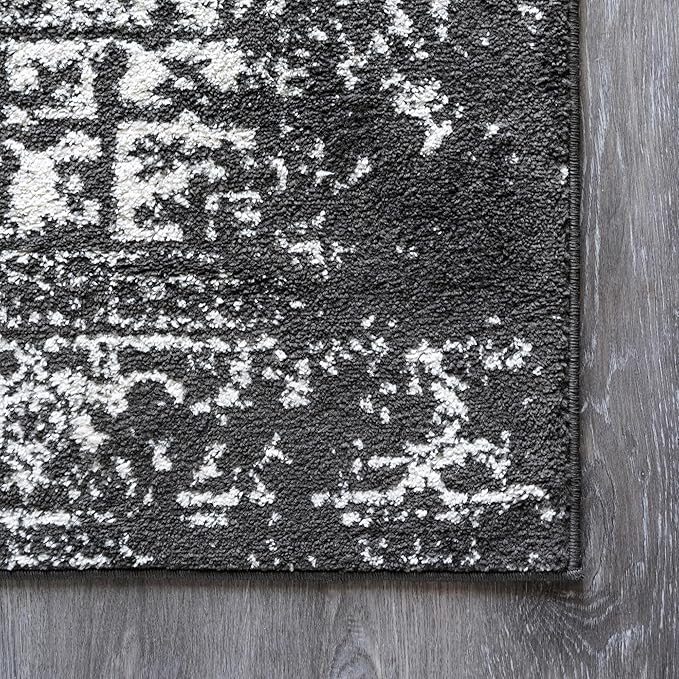 Rugs.com Arlington Collection Rug – 6' x 9' Dark Grey Medium-Pile Rug Perfect for Living Rooms, Large Dining Rooms, Open Floorplans