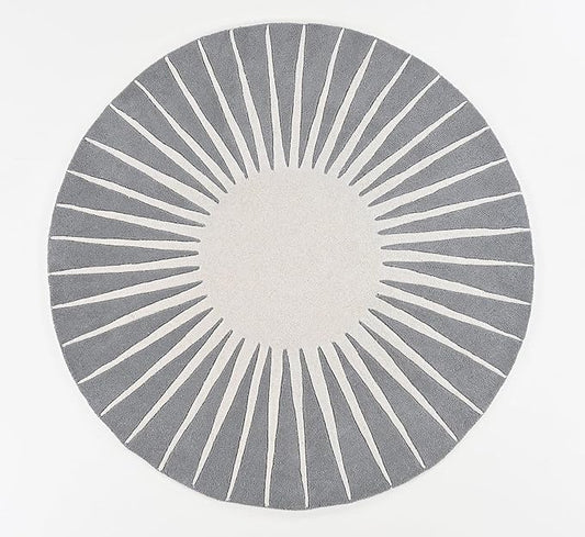 Modern Round Area Rug – Hand-Tufted with 100% NZ Wool, Thick & Soft Circular Carpet for Living Room, Bedroom & Dining Room Decor (Grey, 10' Round)