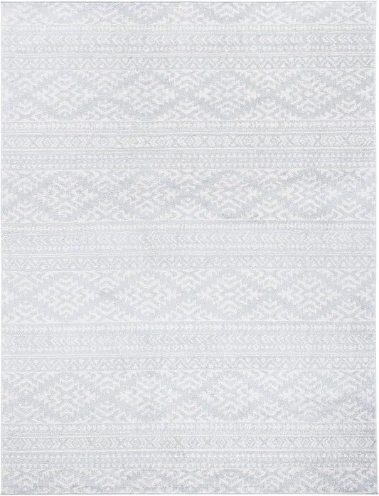 SAFAVIEH Area Rug 10x13 - Tulum Collection - Large - Light Grey & Ivory, Moroccan Boho Tribal Design, Non-Shedding & Easy to Clean, Ideal for Living Room, Bedroom, Dining Space (TUL272F)