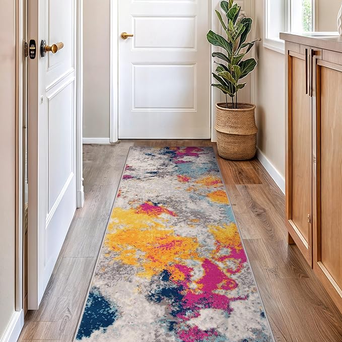 Rugshop Sky Collection Modern Abstract Runner Rug 2'7" x 6' Multi