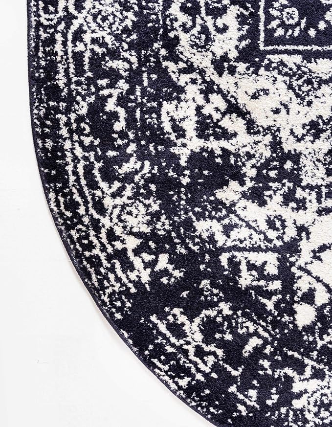 Rugs.com Arlington Collection Rug – 3' x 5' Oval Navy Blue Medium-Pile Rug Perfect for Living Rooms, Large Dining Rooms, Open Floorplans