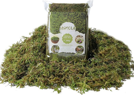 Fake Green Moss for Potted Plants, 4OZ Artificial Moss for DIY Crafts, Faux Moss for Table Centerpieces Fairy Garden Decor (Fresh Green 140gr)