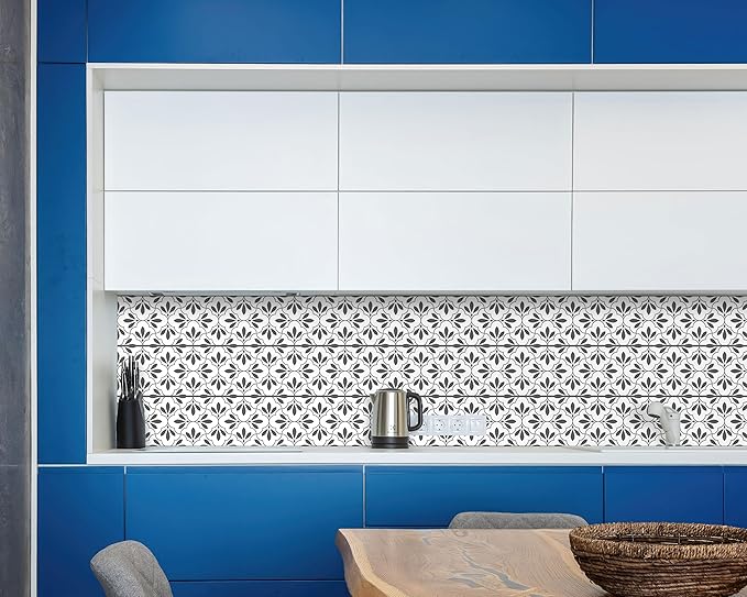 FLFK Wallpaper Border Black and White Patterns Peel and Stick Wall Border Self Adhesive Wallpapers for Living Room Bedroom Kitchen Bathroom 9"x240"