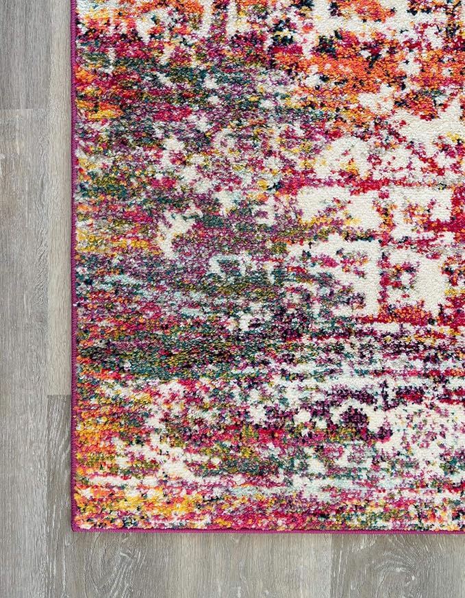 Rugs.com Arlington Collection Rug – 12 Ft Runner Multi Medium-Pile Rug Perfect for Hallways, Entryways