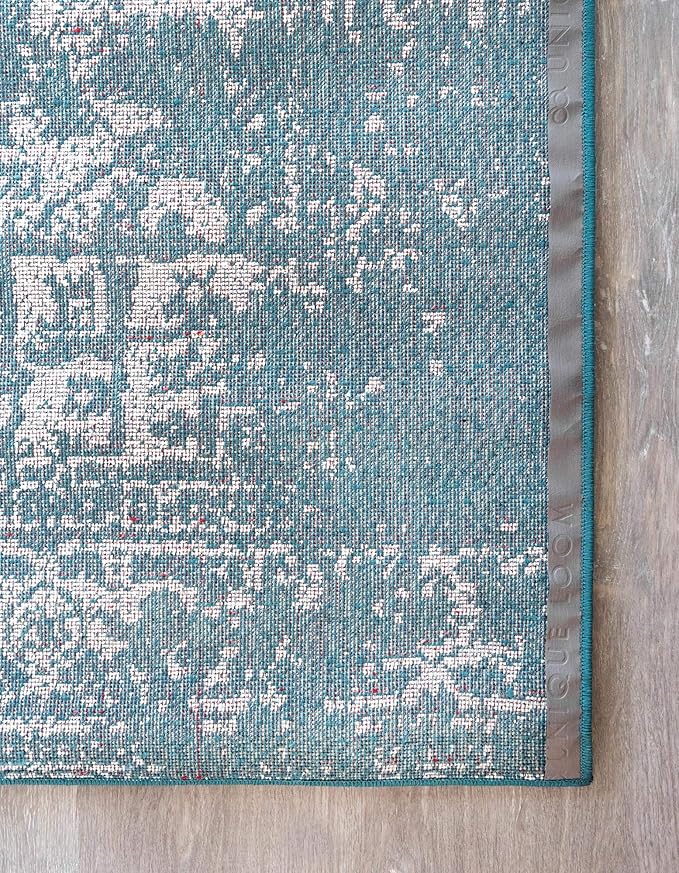 Rugs.com Arlington Collection Rug – 3' x 5' Turquoise Medium-Pile Rug Perfect for Living Rooms, Large Dining Rooms, Open Floorplans