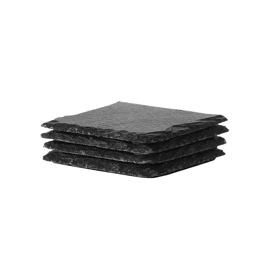 Natural Slate Coasters, Slate Drink Coasters, Square Drink Coasters, Round Black Stone Coasters, for Home, Cafe Decor.