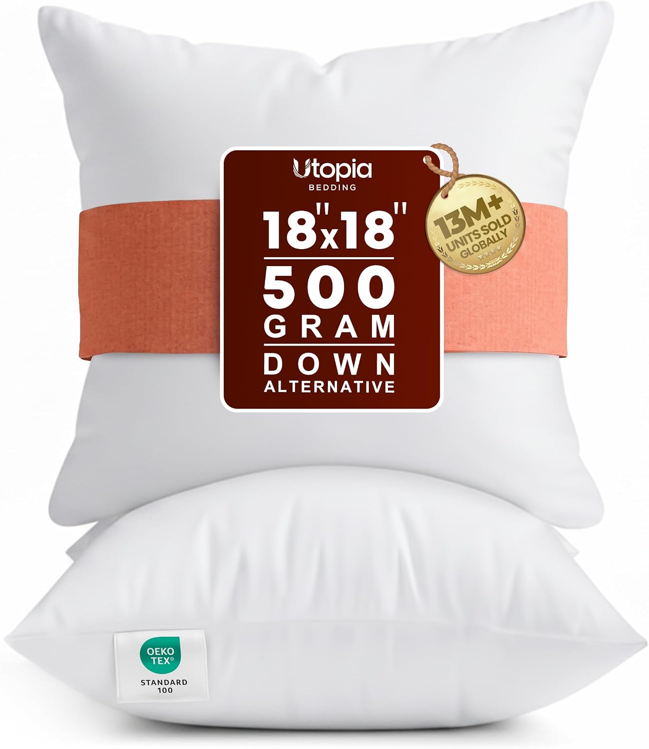 Utopia Bedding Throw Pillow Inserts 18x18 – Set of 2 | White