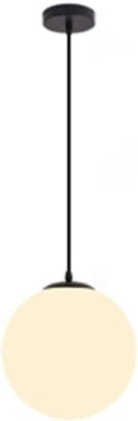 Modern Style Spherical Glass Pendant Light, Design Light, Iron Art & Frosted Glass Shade Light, Adjustable Cord, Nordic Hanging Lamp for Dining Room, Cafe, Bedroom, Study,
