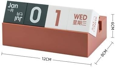 Block Calendar for Desk, Daily Desktop Perpetual Desk Calendar, Cute Date Display Blocks Desk Accessory for Home Office Decor, Teacher, Classroom, Reusable Yearly (Red, With phone holder)