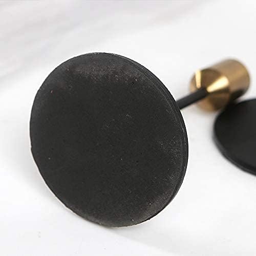 Set of 2 Brass Gold Candlestick Holders - Classic Taper Candle Holders for Wedding, Holiday Dinner Table, Vintage & Modern Home Decor (Gold & Black)