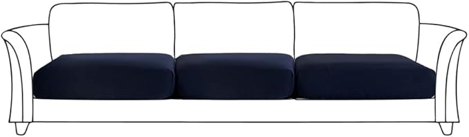 HOOBUY Waterproof Couch Cushion Cover 3Pieces Stretch Sofa Slipcovers Furniture Protector with Elastic Suitable for 3 Seater Sofa (3, Navy)