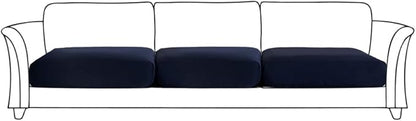 HOOBUY Waterproof Couch Cushion Cover 3Pieces Stretch Sofa Slipcovers Furniture Protector with Elastic Suitable for 3 Seater Sofa (3, Navy)