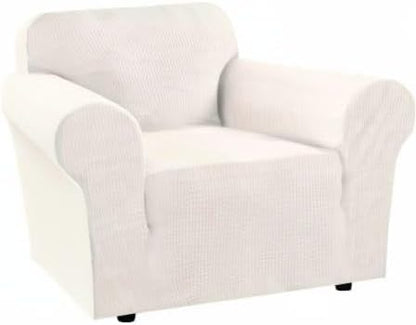H.VERSAILTEX Armchair Cover Stretching Skid Resistance Couch Cover for Dogs Washable, Thick and Durable Soft High Spandex Jacquard Sofa Covers, Form Fitted Chair Slipcover(Armchair 31"-40", Ivory)