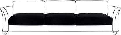 HOOBUY Waterproof Couch Cushion Cover 3Pieces Stretch Sofa Slipcovers Furniture Protector with Elastic Suitable for 3 Seater Sofa (3, Black)