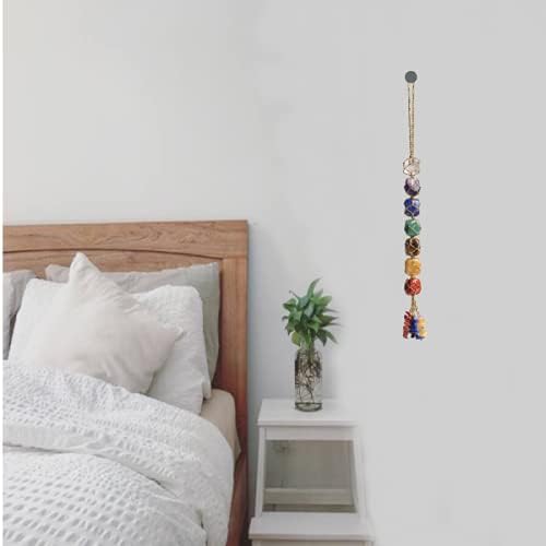Handmade Hanging Ornaments Colorful Thread 7 Chakra Stones for Home Decoration Feng Shui Ornament