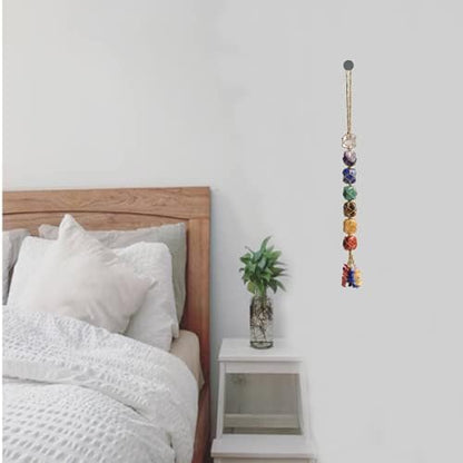 Handmade Hanging Ornaments Colorful Thread 7 Chakra Stones for Home Decoration Feng Shui Ornament