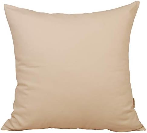 TangDepot Handmade Decorative Solid 100% Cotton Canvas Throw Pillow Covers/Cushion Covers, 45 Colors Available - (16" x16" , Cream, 2 Count (Pack of 1))
