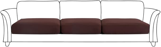 HOOBUY Waterproof Couch Cushion Cover 3Pieces Stretch Sofa Slipcovers Furniture Protector with Elastic Suitable for 3 Seater Sofa (3, Coffee)