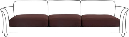 HOOBUY Waterproof Couch Cushion Cover 3Pieces Stretch Sofa Slipcovers Furniture Protector with Elastic Suitable for 3 Seater Sofa (3, Coffee)