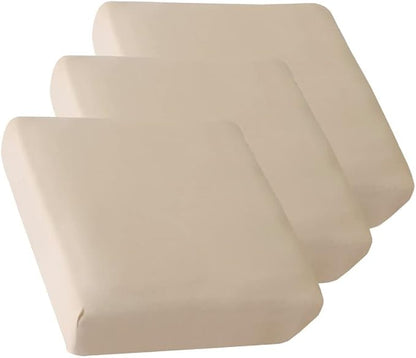 HOOBUY Waterproof Couch Cushion Cover 3Pieces Stretch Sofa Slipcovers Furniture Protector with Elastic Suitable for 3 Seater Sofa (3, Beige)