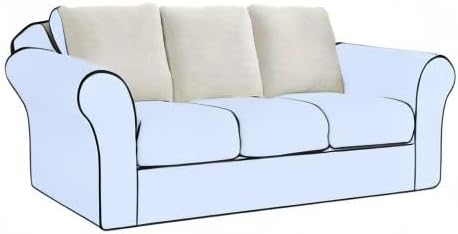 Large Backrest Cushion Cover, Non-Fuzzy Chenille Sofa Covers with Clean Look, Stretch Couch Slipcover for Sectional and L Shaped Sofa Back or Backrest Support (3 Piece, Light Grey)