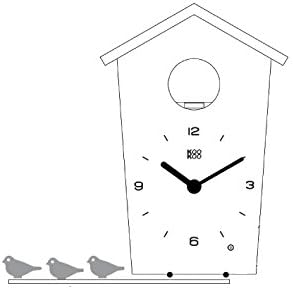 KOOKOO Birdhouse Mini Black, Tiny Modern Cuckoo Clock with 12 Natural Bird Songs or Cuckoo Call