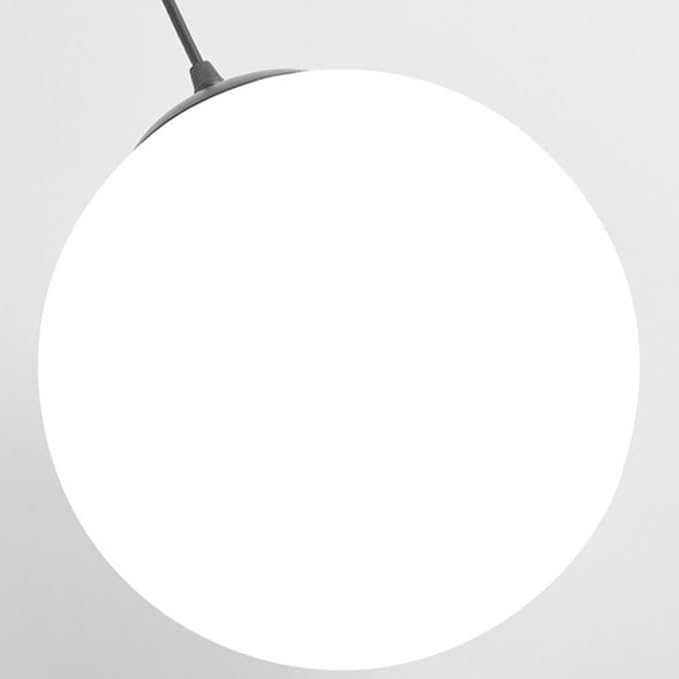 Modern Style Spherical Glass Pendant Light, Design Light, Iron Art & Frosted Glass Shade Light, Adjustable Cord, Nordic Hanging Lamp for Dining Room, Cafe, Bedroom, Study,