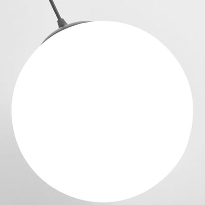 Modern Style Spherical Glass Pendant Light, Design Light, Iron Art & Frosted Glass Shade Light, Adjustable Cord, Nordic Hanging Lamp for Dining Room, Cafe, Bedroom, Study,