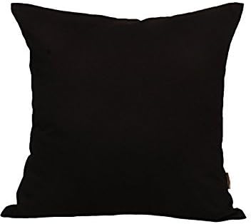 TangDepot Handmade Decorative Solid 100% Cotton Canvas Throw Pillow Covers/Pillow Shams, (26"x26", Black)