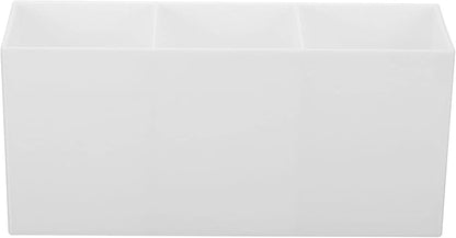 PATIKIL 3 Compartments Clear Acrylic Pen Holder, Pencil Holder Pen Organizer Pencil Cup Makeup Brush Holder Square for Countertop Desk, White