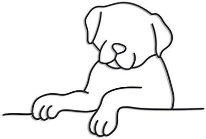 Matani Metal Dog Wall Art | Minimalist Room & Living Room Wall Decor (Sleeping Labrador) (Peeking Dog)
