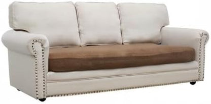 Eismodra Couch Covers for 3 Cushion Couch Sofa Magic Stretch Sofa Slipcover for Dogs Pet L Shape 2 Seat Replacement Furniture Protector,Light Brown Length 65-78 inches(Only 1 Piece)