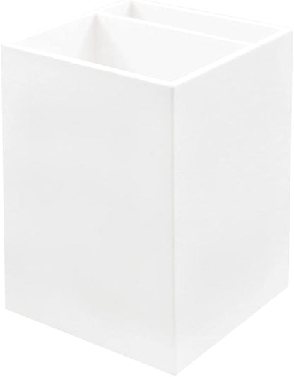 JAM PAPER Plastic Pen Holder - White - Desktop Pencil Cup - Sold Individually