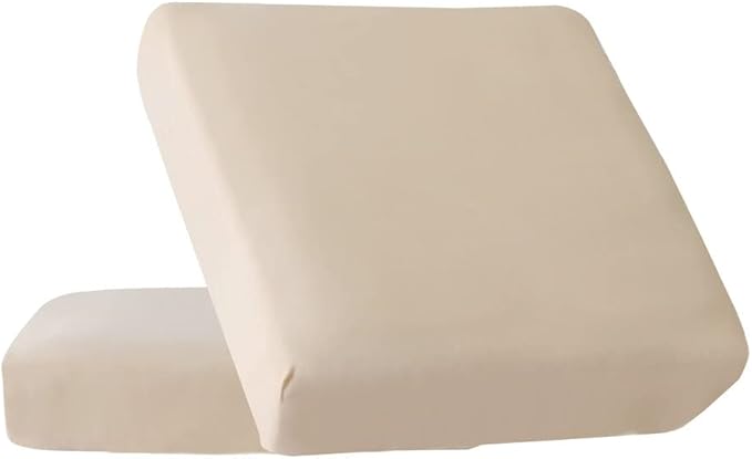 HOOBUY Waterproof Couch Cushion Cover 2Pieces Stretch Sofa Slipcovers Furniture Protector with Elastic Suitable for Loveseat,2 Seater Sofa (2, Beige)