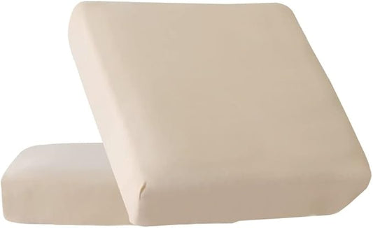 HOOBUY Waterproof Couch Cushion Cover 2Pieces Stretch Sofa Slipcovers Furniture Protector with Elastic Suitable for Loveseat,2 Seater Sofa (2, Beige)