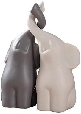 Creative Decoration Home Decor Animal Ornament Ceramics Crafts Art Figurines (Twin Elephant)