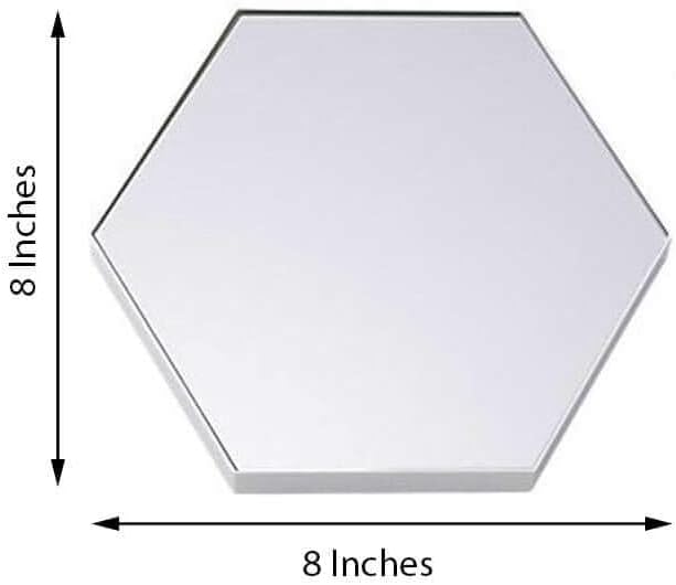 Efavormart 8" Hexagon Glass Mirror Wedding Party Table Decorations Centerpieces - 6 PCS