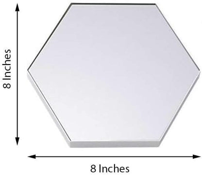 Efavormart 8" Hexagon Glass Mirror Wedding Party Table Decorations Centerpieces - 6 PCS