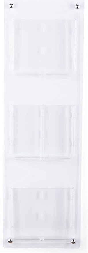 Displays2go Three Pocket Magazine Wall Rack, Display Periodicals or Brochures - Clear (2RP3CLR)