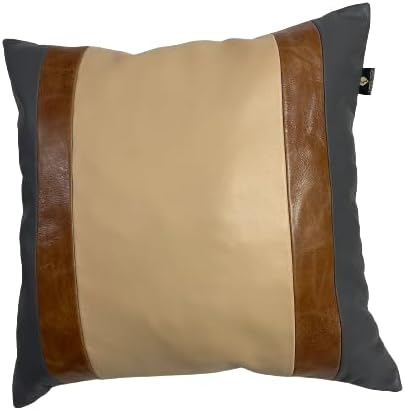 D DOLLY LAMB Lambskin Leather Pillow Cover - Sofa Cushion Case - Decorative Throw Covers for Living Room & Bedroom, 20x20 Inches - Multi Color 02 Pack of 1