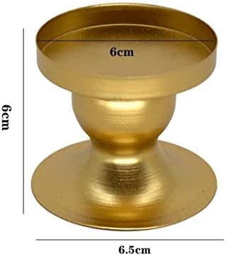 Gold Votive Candle Holders Brass Candlestick Holders Vintage Φ6cm/2.36in Pillar Candle Holder Tealight Holder for Table Centerpiece Wedding Christmas Birthday Party Decoration
