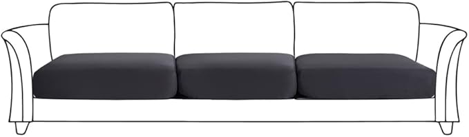 HOOBUY Waterproof Couch Cushion Cover 3Pieces Stretch Sofa Slipcovers Furniture Protector with Elastic Suitable for 3 Seater Sofa (3, Grey)