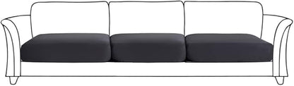 HOOBUY Waterproof Couch Cushion Cover 3Pieces Stretch Sofa Slipcovers Furniture Protector with Elastic Suitable for 3 Seater Sofa (3, Grey)
