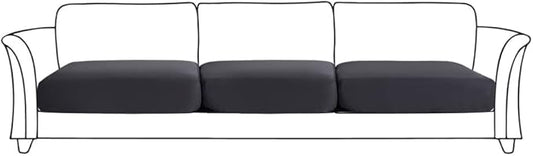 HOOBUY Waterproof Couch Cushion Cover 3Pieces Stretch Sofa Slipcovers Furniture Protector with Elastic Suitable for 3 Seater Sofa (3, Grey)